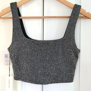 Aritzia small black and silver crop top